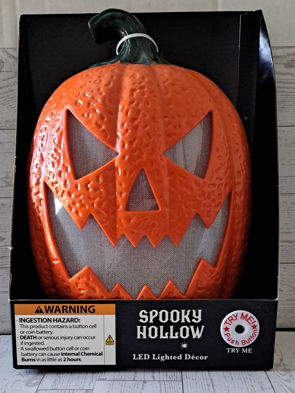 Lighted LED Pumpkin Jack O' Lantern Halloween Décor With Sound Orange 12" High